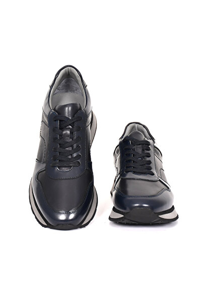 Tuna Genuine Leather Navy Blue Casual Sports Men's Shoes - Eva Sole 3872