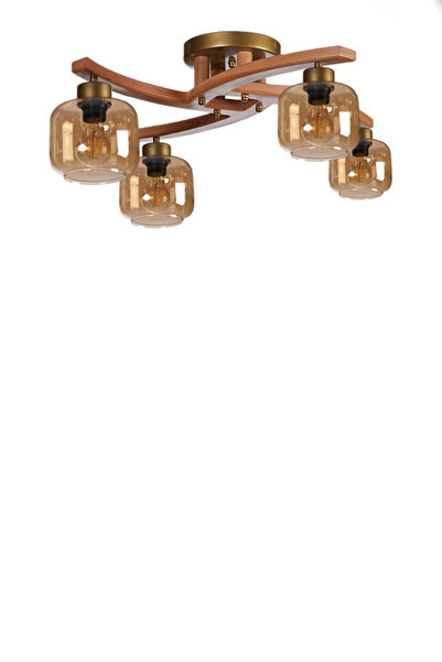 Lumexx WESTON 4 LÜ NATUREL BAL CAMLI PLOFONYER AVİZE