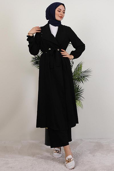GİYZAMİLA Aria Trousers Double Suit Black