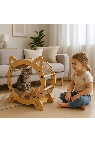 jumi DRAPAK DLA KOTA legowisko do drapania domek TEKTUROWY budka KARTONOWY