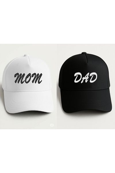 KEYFHOME Mom & Dad Embroidery Printed Couple 2' S Snapback Hat