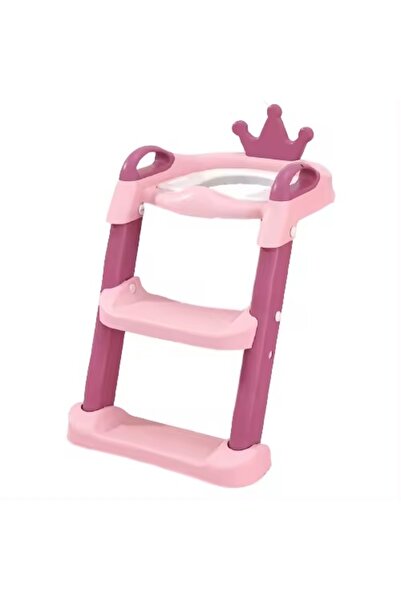 Little Mom Reductor WC pentru copii Little Mom Royal Pink, pliabil,cu scarita antiderapanta, inaltime ajustabil