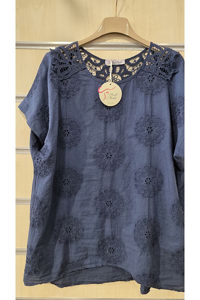 Park Moda Italian Cotton Blouse with Ruched Back
