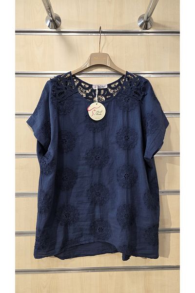 Park Moda Italian Cotton Blouse with Ruched Back