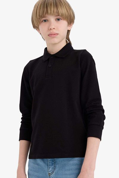 DeFacto Boy's Polo Neck Pique Long Sleeve T-Shirt L0288A625Au