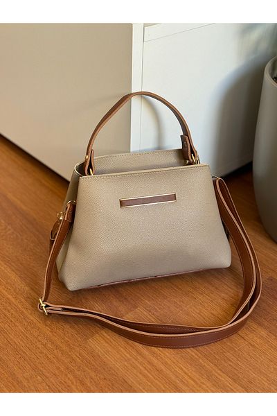 Bagnest Useful Women's Hand and Shoulder Bag with Slats on the Front