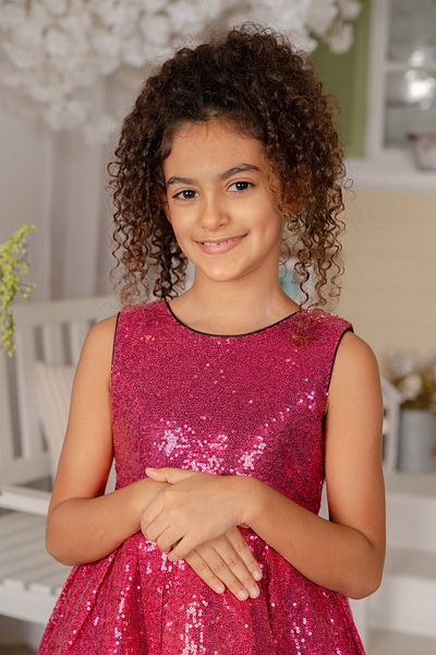 ddaniela D' Daniela - Cyra Red Sparkle Dress with Bow