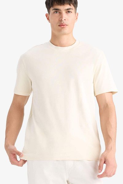 DeFacto Regular Fit Crew Neck Basic Plain Short Sleeve T-Shirt E7961Ax25Au