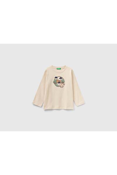 United Colors of Benetton تي شيرت أطفال بطبعة الطبيعة