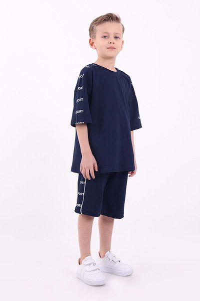 Mnk Baby&Kids Boy's Oversize Sport Printed Shorts Suit M00749 Dark Blue