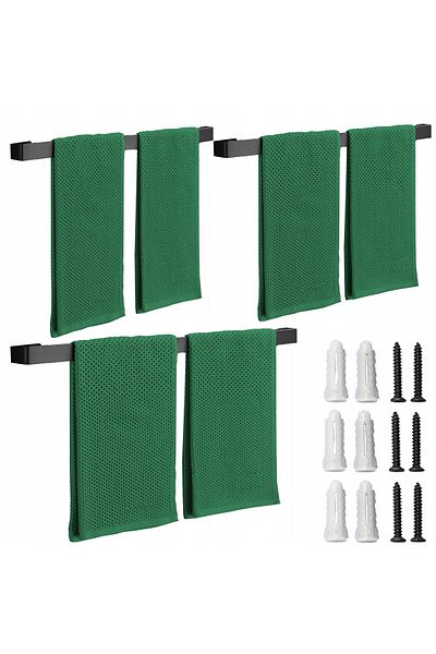 jumi 3 x BAIE Suport prosoape LOFT negru 60cm
