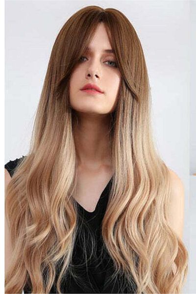 WildFashion Long honey blonde wig with balayage and bangs PER107-9999