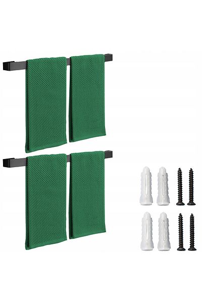 jumi 2 x BAIE Suport prosoape LOFT negru 50cm