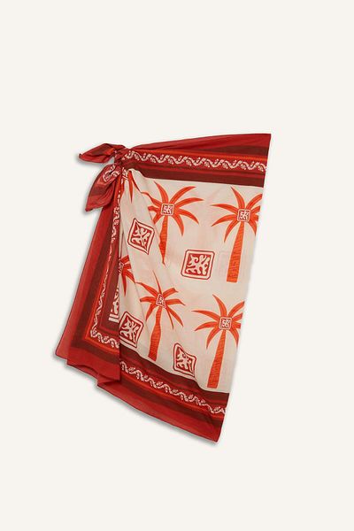 DeFacto Regular Fit Palm Pattern Cotton Pareo-Fall in Love E8220Ax25Hs