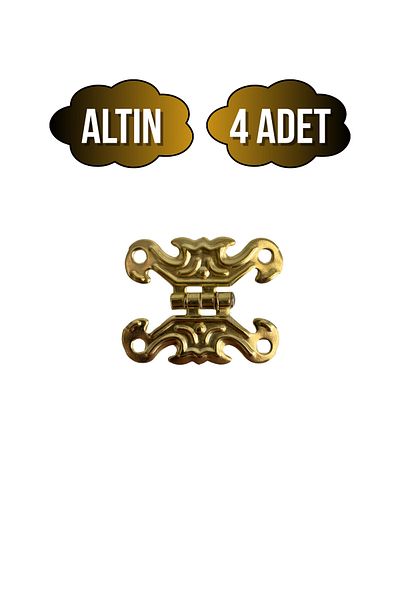 DSYapıAksesuar Butterfly Backgammon Hinge Furniture Box Hinge (Gold) (4 Pcs) (Width: 3cm Length: 2cm)