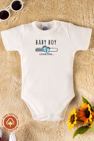 miniel organic Baby Boy 100% Organic Cotton Baby Boy Printed 0-12 Months 3-Piece Short Sleeve Baby Bodysuit