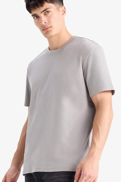 DeFacto Regular Fit Crew Neck Basic Plain Short Sleeve T-Shirt E7961Ax25Au