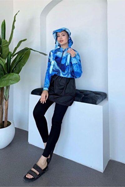 Sezi Moda Giyim Croplu Hijab Swimsuit