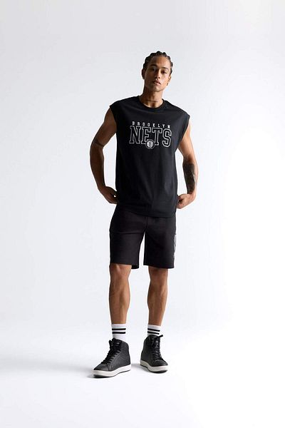 DeFacto Defactofit Nba Brooklyn Nets Oversize Wide Fit Crew Neck Athlete E7284Ax25Au