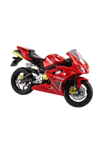LRS STORE Doytona Trumph 675 Model Motorcycle Special Stand Detailed Decoration Toy Motorcycle 1:18 Red