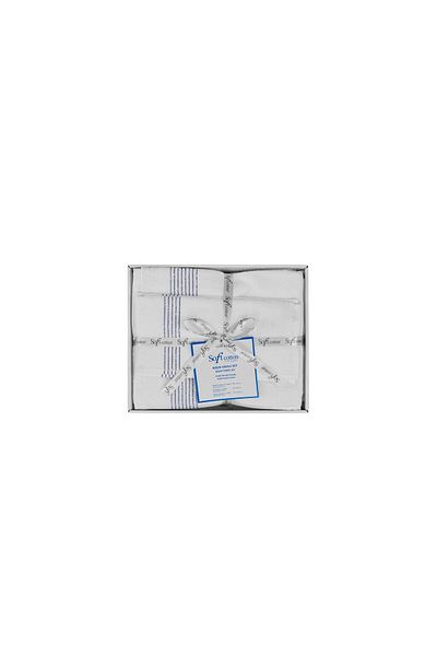 Soft Cotton Soft Cotton 100% Cotton 5-Piece White Embroidered Bath Towel Set, 33X33+2.45X90+2.75X150 cm