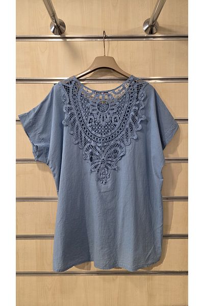 Park Moda Italian Cotton Blouse with Ruched Back