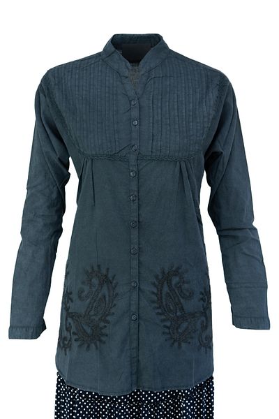 Oppland Women's Blouse Shile Cloth Linen 100% Pure Cotton Woven Fabric Diamond Model Keeps Very Light and Cool