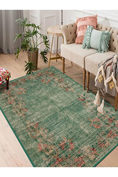 rugseason Vitage turkuaz eskitme model dokuma taban kilim