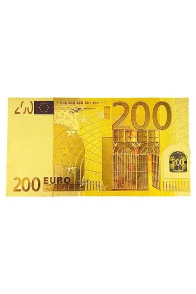 BLA BLA FOAM Golden Polymer Banknote 200 Euros, Bla Bla Foam, Feng Shui Gift, Size