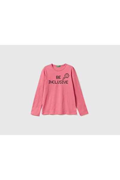 United Colors of Benetton تي شيرت أطفال بأكمام طويلة مصنوع من القطن بنسبة 100...