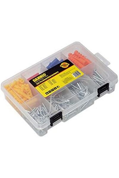 DANNIJO DANNIO Anchoring Set Screw | 254-Pieces Zinc and Plastic Self Drilling Drywall Anchors with Phillips