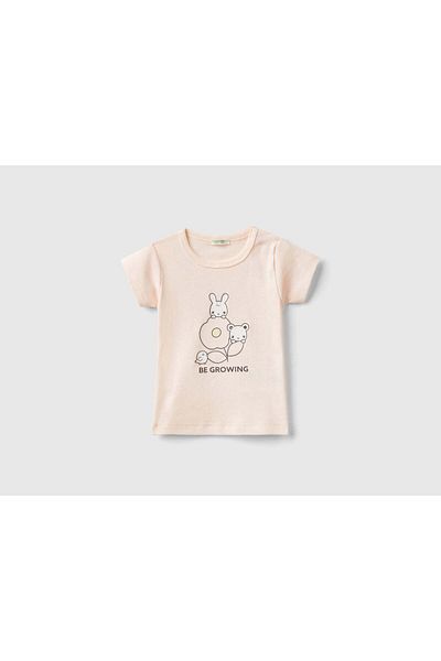 United Colors of Benetton Organic Cotton Baby T-Shirt with Front Print