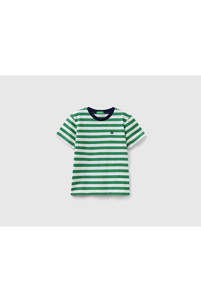 United Colors of Benetton قميص مخطط للأولاد مصنوع من القطن بنسبة 100%