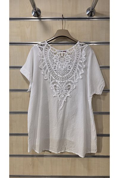 Park Moda Italian Cotton Blouse with Ruched Back