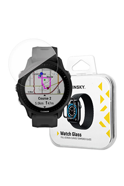 WOZINSKY Sticlă securizată 9H pentru Garmin Forerunner 955, protecție ecran neagră cu adeziv complet