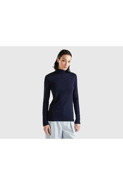 United Colors of Benetton Women's Long Sleeve T-Shirt with High Neck