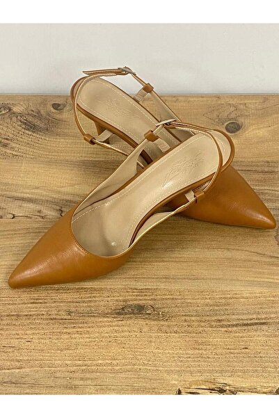 ELİSA Elisa 000046 Renk Kahverengi Taba Kadın Sivri Burun Arkası Açık Stiletto