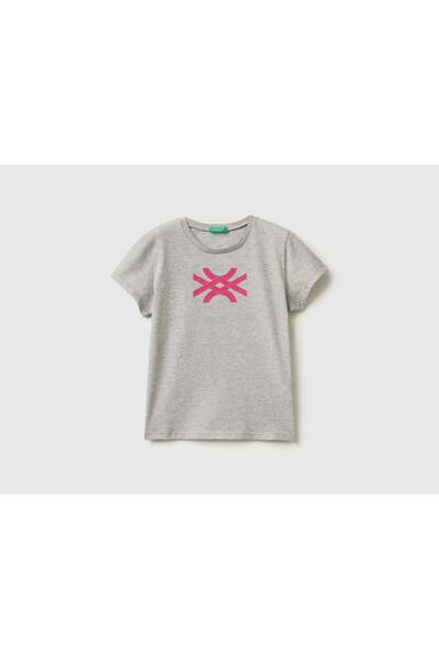 United Colors of Benetton 100% Cotton T-Shirt with Kids' Logo