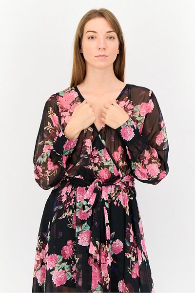 Spy Zone Exchange Women Floral Print Maxi Dress, Multicolor