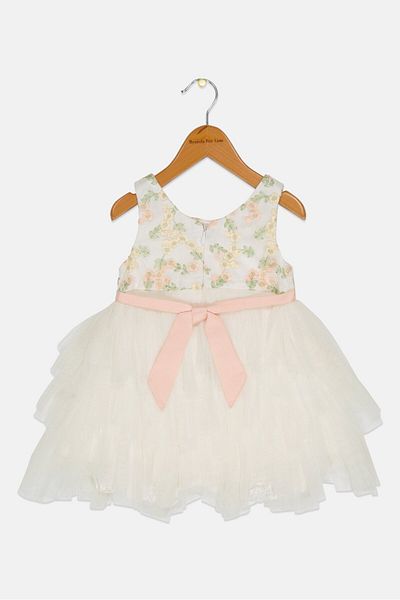 American Princess Toddlers Girl Embroidered Dress, White