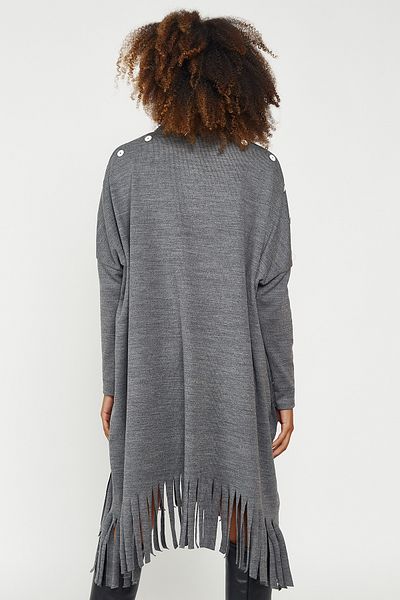 Hopoi Women's Anthracite Tassel Poncho