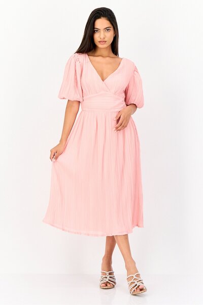 Archive Design Studio Women Plain Midi Dress, Pink
