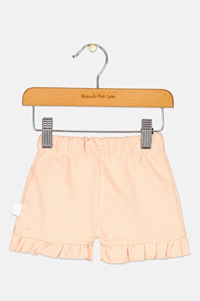 Cheekee Munkee Toddlers Girl Plain Pull On Shorts, Light Orange