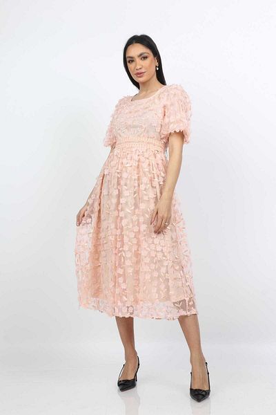 Nichii Floral Short-Sleeve Midi Dress