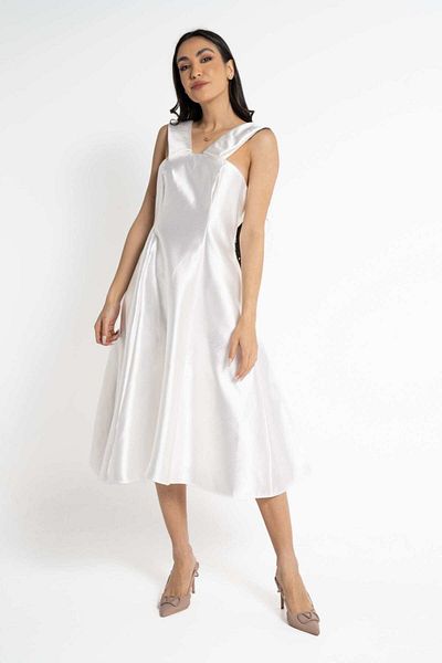 Nichii Women's Fluffy Strap Midi Dress