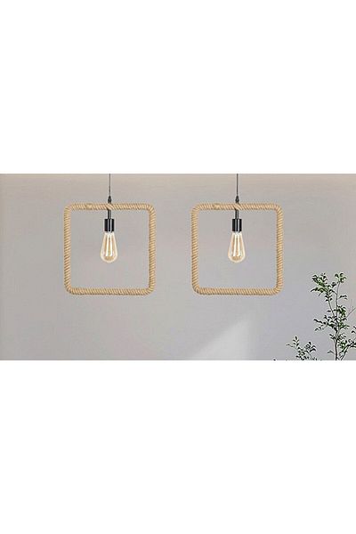 Hummer Pendant Rope Square Lamp E27