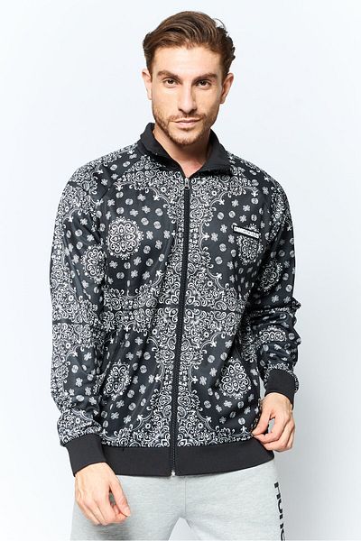 CROOKS CASTLES Men Paisley Bomber Jacket, Black