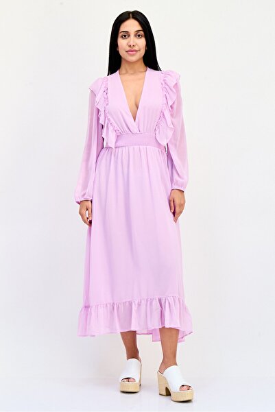 Area Stars Women Textured Midi Dress, Light Purple