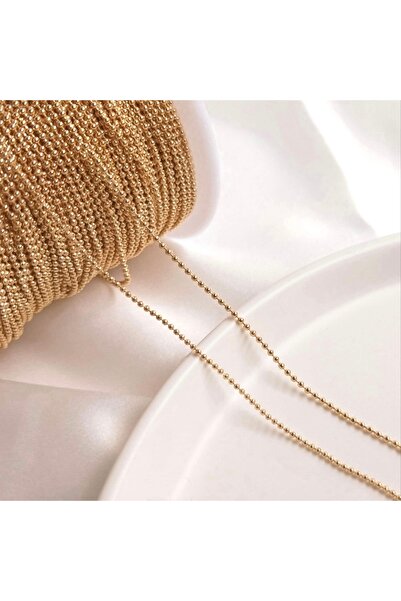 FlowerAksesuar 5 Metre - 1.5 mm Top Zincir, Kolye Zinciri, Takı Zinciri, Tırn...