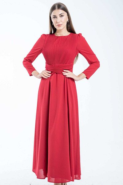 Nichii Women's Maxi Dress with Waist Belt